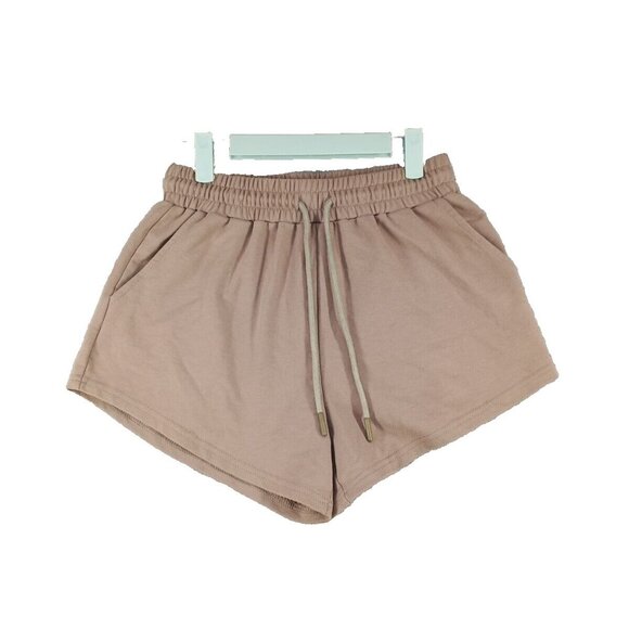 Automet Pants - Automet Sweatshorts Size SMALL(4-6) Rayon Casual Terry Knit Taupe Athleisure